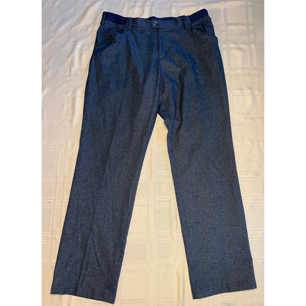 Adidas Golf Pants Mens 35x32 Blue Heathered AE7005 Climalite Performance Stretch